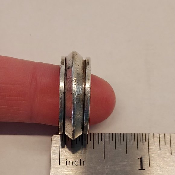 Sterling Band Ring with spinner center sz 9 - Picture 3 of 6